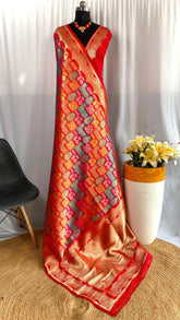 Banarasi  Mixed Satin Silk Rangkat Weves Saree